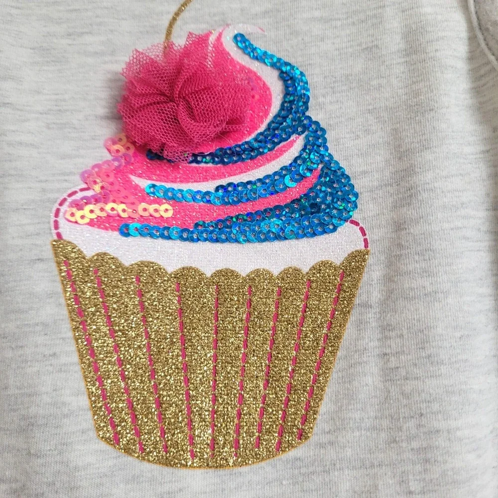 Rare Editions 12M Cupcake‎ First Birthday Dress Sequin Confetti Tulle Tutu